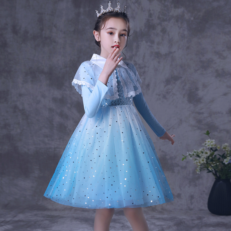 DISNEY designer baby clothes baby girl dress Elsa princess dress Girls' Skirts Birthday Party Group Children's Day Dress girl's net dre