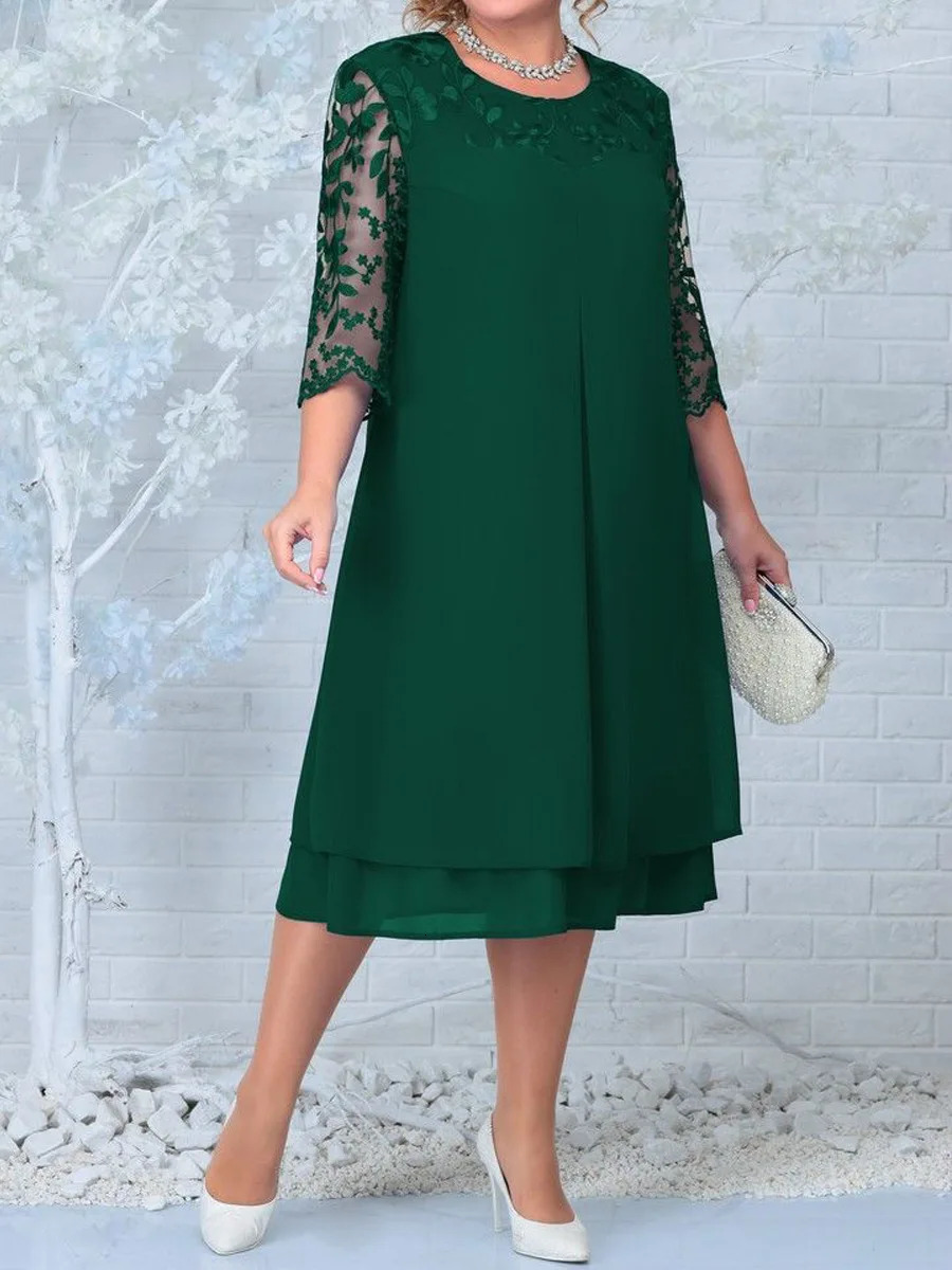 Plus Size Dresses For Women Elegant Embroidery Chiffon Prom Formal Wedding Evening Party Banquet Prom Women Clothing Vestidos 250520