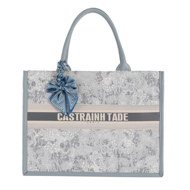 Free shipping 2025 new designer Shoulder Bags Fashion commute Printed Silk scarf handbag high-capacity underarm Tote bag blue free shipping
