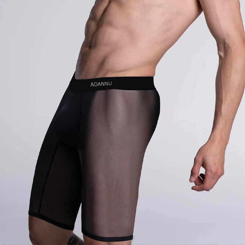 2PCS Sports Short Men Transparent High-elasticity Fitness Leggings Cycling Pant Underwear Quick-drying Breathable MiddlePants 250519