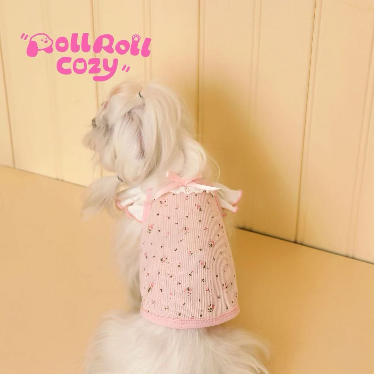 T00254 Dog clothes summer thin floral sling small dog Bichon Schnauzer Maltese