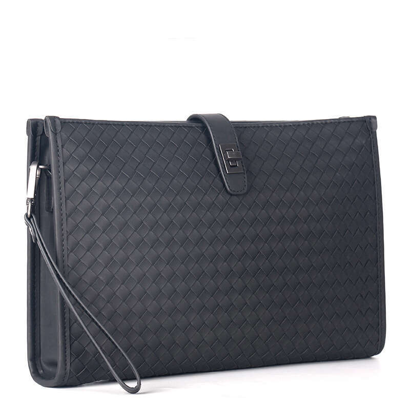 2025 Men's Oil Wax Leather Weaving Diagonal Cross Large Size Handbag iPad Single Shoulder Bag Trend