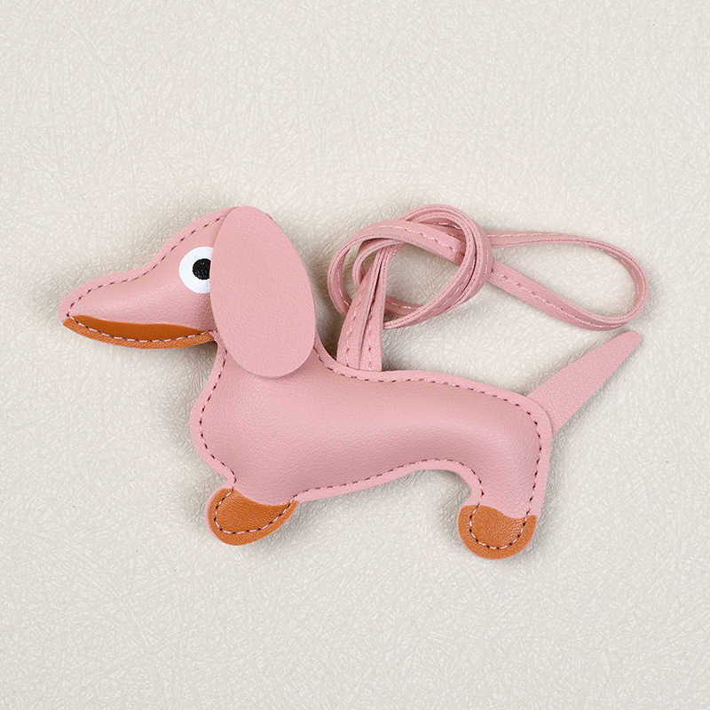 Bag pendant Internet Celebrity Sausage Dog Pendant Pu Leather Keychain Cute Bag Clothing Accessories Car Keychain 250515