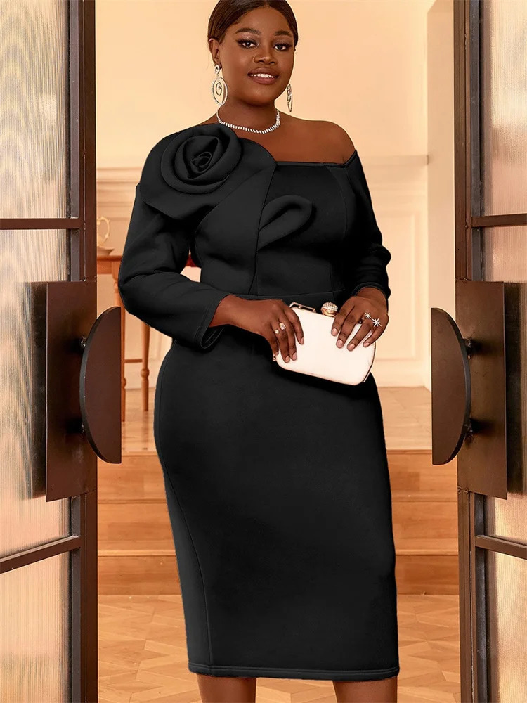 Wmstar Plus Size Women Dress Elegant Party High Waist Elagant Zipper Fashion Evening Dresses Wholesale Drop 250520