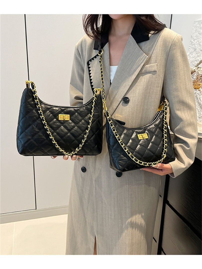 Designer Bag Free Shipping 2025 New Fashion Commuter Premium Texture Diamond Grid Chain Underarm Shoulder Bag for women