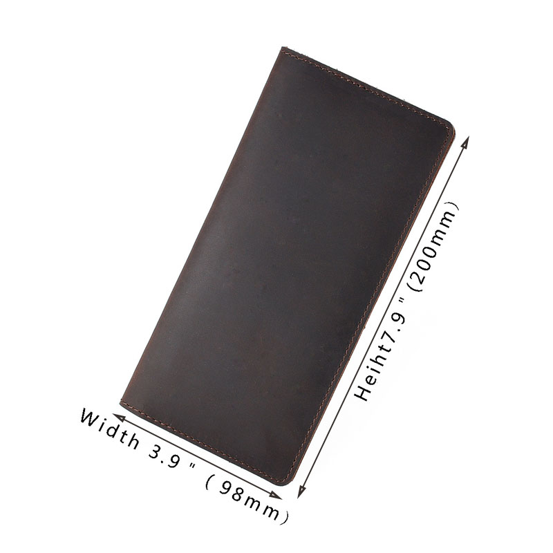 Crazy Horse Leather First Layer Cowhide Men's Womens Hand Long Wallet Card Bag business card holder