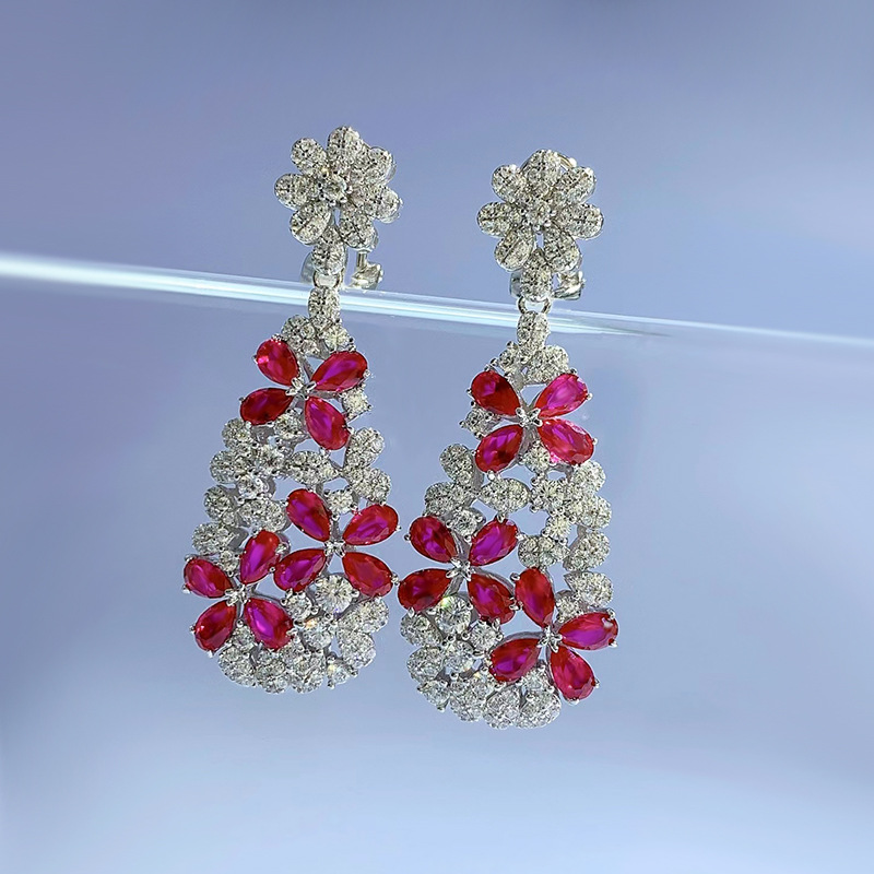 Stylish Designer Gemstone Adorned Blossom Studs by Premium Solid 925 Silversmith