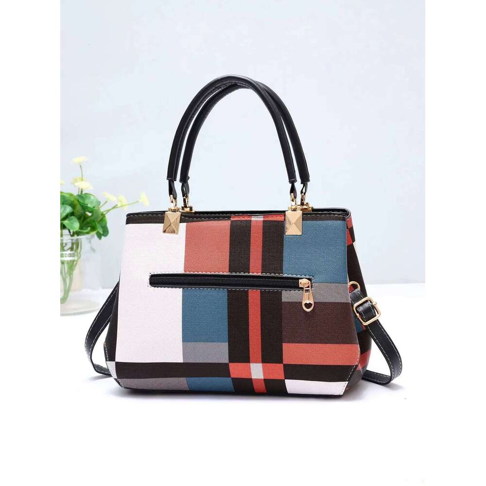 New for women with random grid design, fashionable shoulder bag, women's handbag