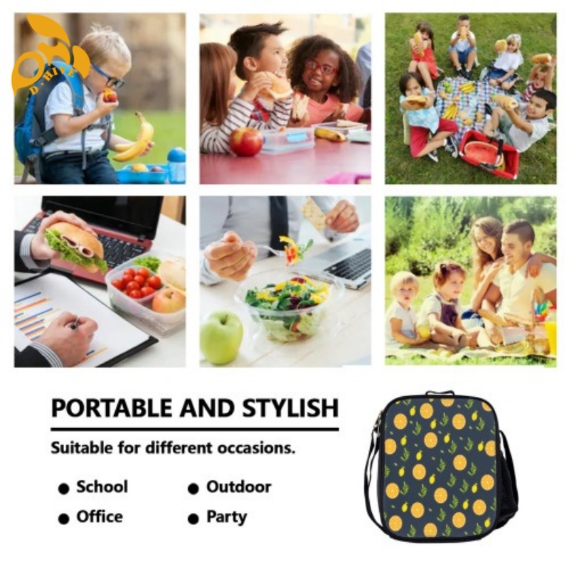 Free delivery. fashion designers customize round, beige white and black half-length, lightweight, simple and square insulated meal bags