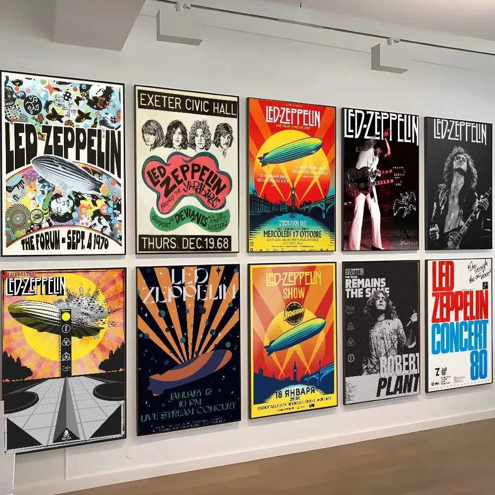 Band L-Leds Cool Z-Zeppelins ic Vintage Posters HD Quality Wall Art Retro Posters for He Ro Wall Decor Canvas Painting Y250520