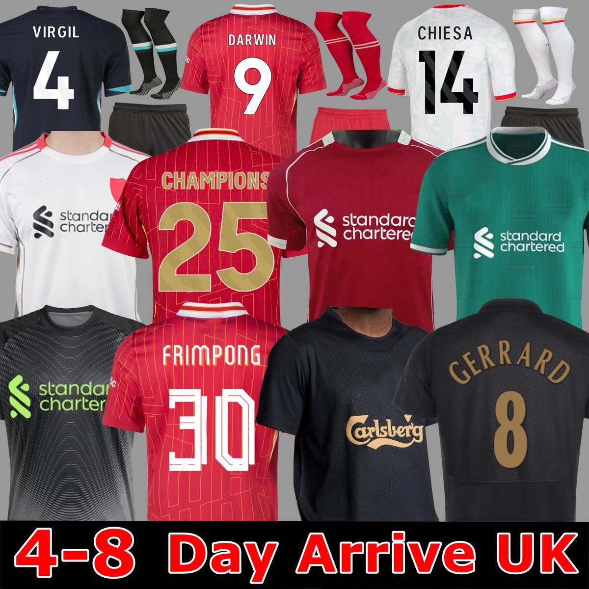 24 25 26 MAC ALLISTER soccer jersey 2025 football shirt ENDO GAKPO CHIESA goalkeeper DARWIN Luis DIaz SZOBOSZLAI A.BECKER Player men kids kit uniforms