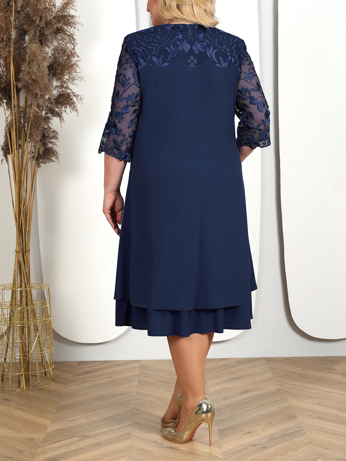 Plus Size Dresses For Women Elegant Embroidery Chiffon Prom Formal Wedding Evening Party Banquet Prom Women Clothing Vestidos 250520