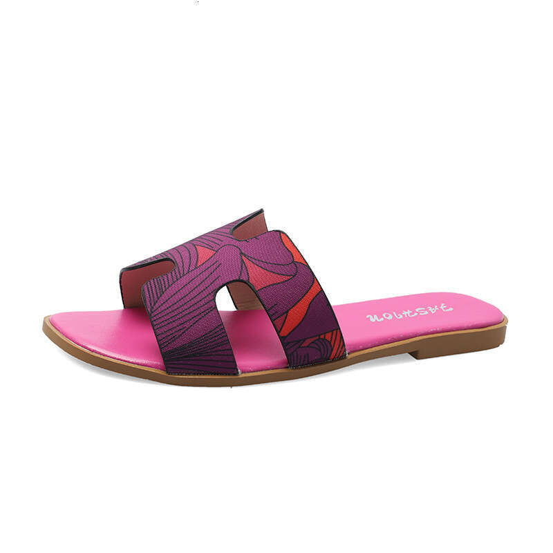 Summer Outdoor Vacation Beach Sandals 2025 Fashion Printed Wear Resistant Leisure Travel Designer Sandals Flat Flat Comfortable Sweet Slippers