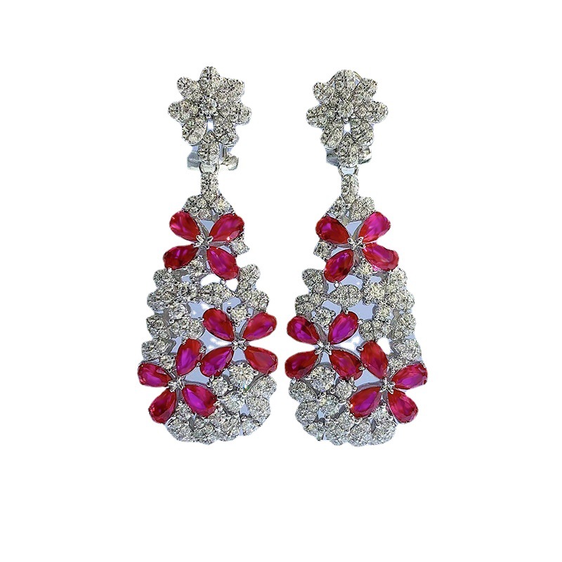 Stylish Designer Gemstone Adorned Blossom Studs by Premium Solid 925 Silversmith