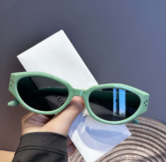 Internet famous cat's eye women high end sun shading UV protection sunglasses for men trendy and versatile plain glasses