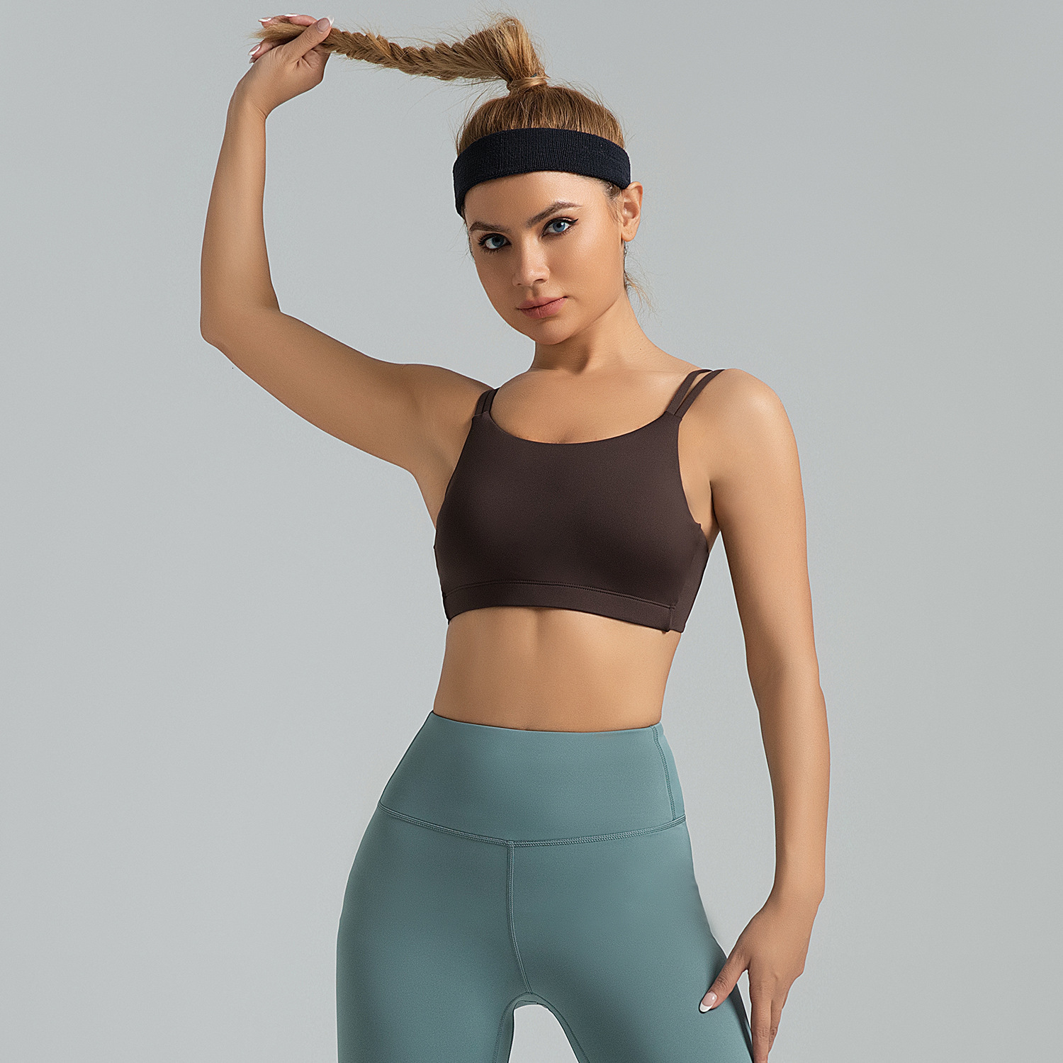 Shoulder Strap Bra, High Elasticity, U-shaped Shockproof, Converging and Beautiful Back Integrated Sports Bra