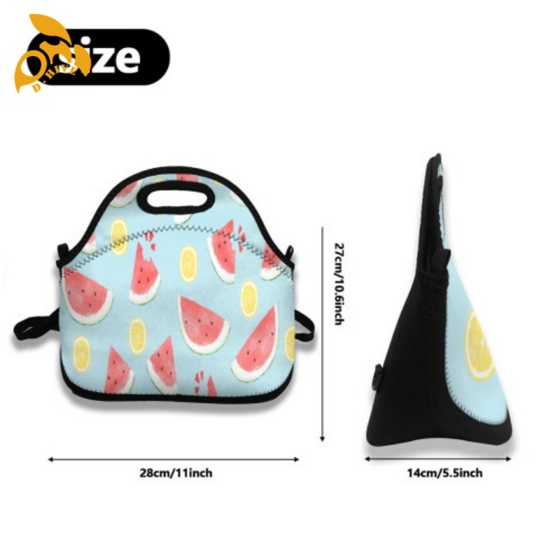 Free delivery. designers customize round, beige and black half-length, lightweight and simple children's meal bags