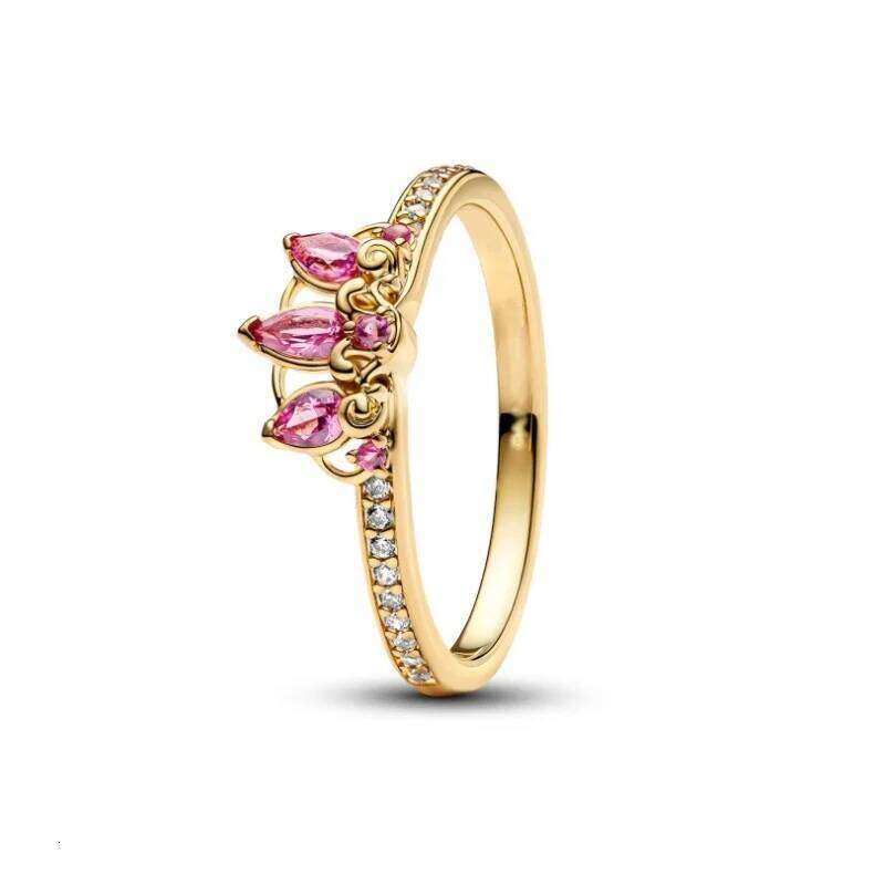 New Valentine's Day Gift Red Bow Rings Hot Sale 925 Sterling Silver Round Ring With Colorful Crystal Heart Stone Rings For Women Birthday Gift DI