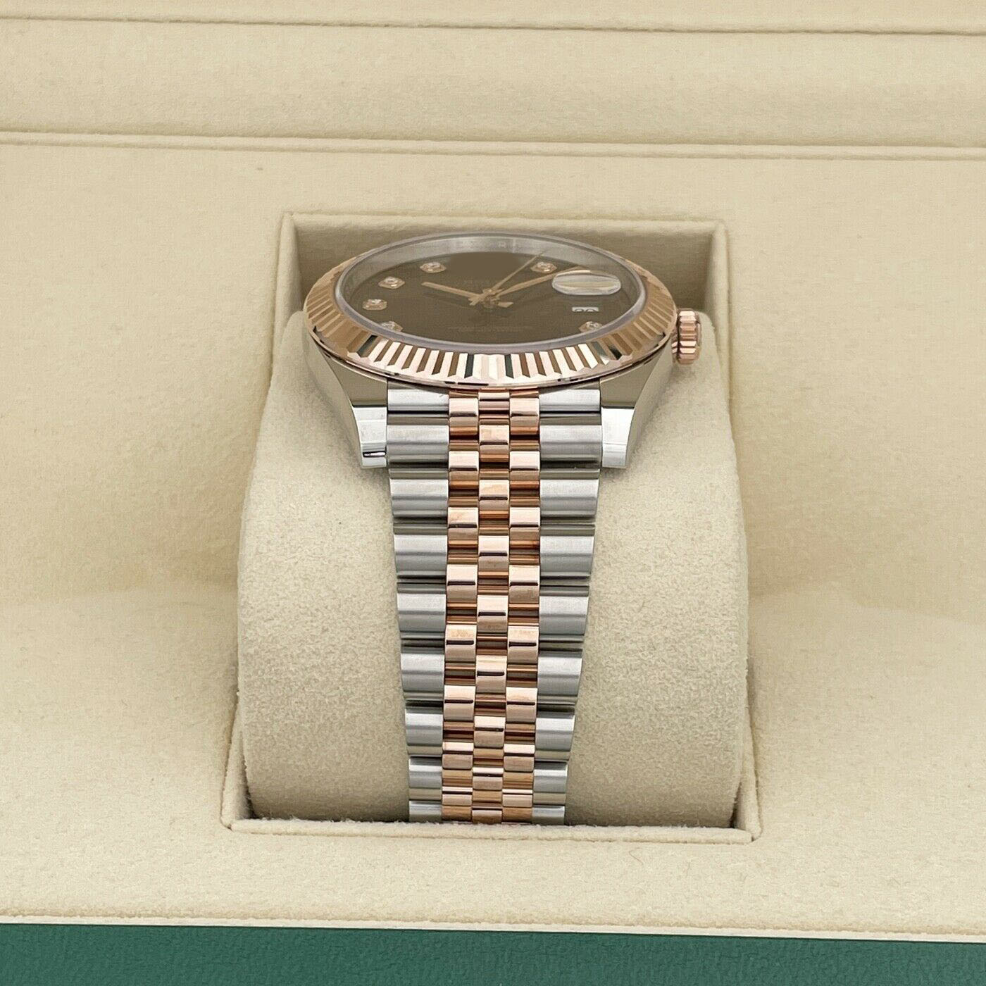 Reinforced true waterproof 41mm Chocolate Dia 126331 EveRose Gold Complete Mechanical Automatic Men's watch with box