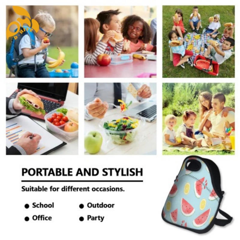 Free delivery. designers customize round, beige and black half-length, lightweight and simple children's meal bags