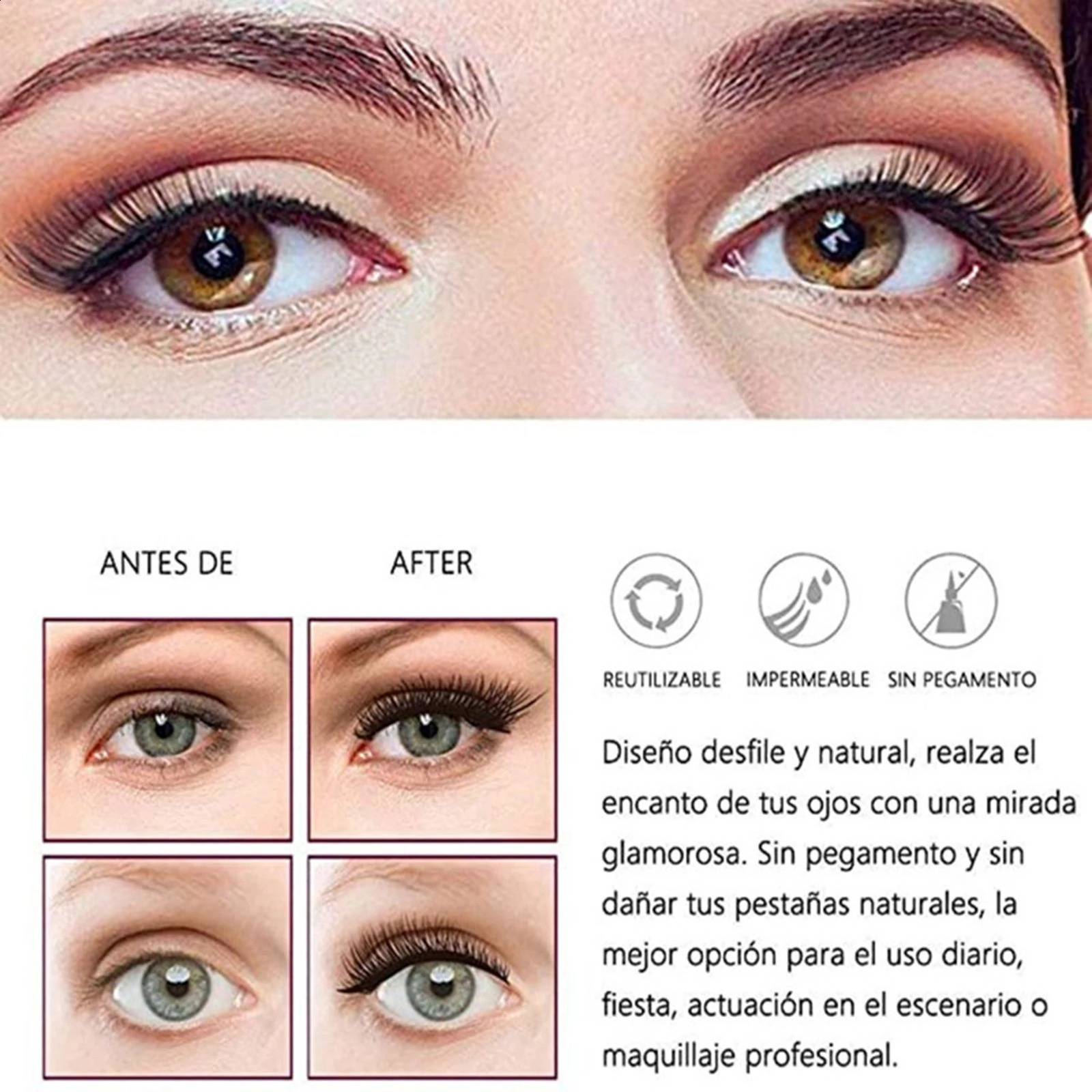 3D Natural Magnetic Eyelashes With 5 Magnetic Lashes extenstions Individual lash supplies Reusable Handmade False Eyelashes 250521