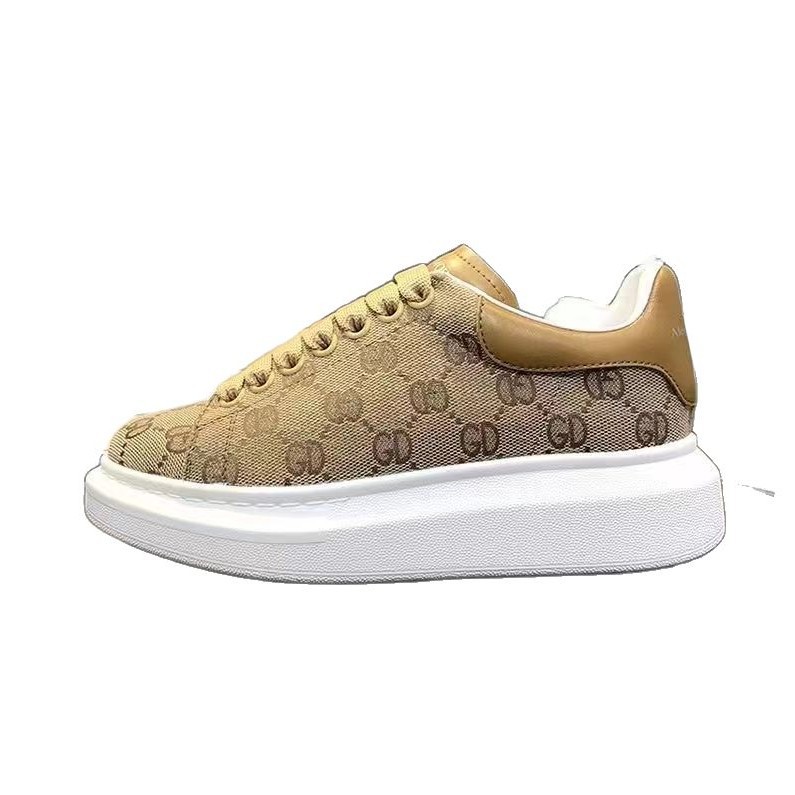 Free shipping Designer embroidered white sneakers, new couple canvas shoes, thick-soled height-increasing sports, fashionable and casual shoes, versat