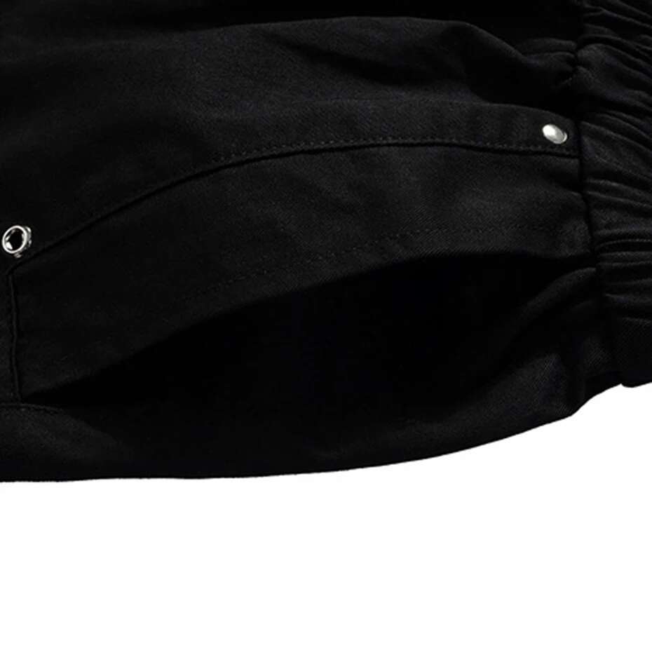 Men Cargo 2025 Summer Black Loose Casual Shorts Side Pocket Wide Leg Short Pants For Male