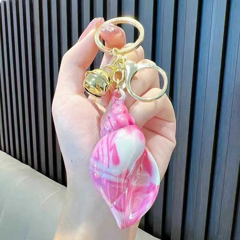 Creative Color Plated Conch Car Keychain, Cute Couple Keychain Package, Pendant, Cartoon Exquisite Gift