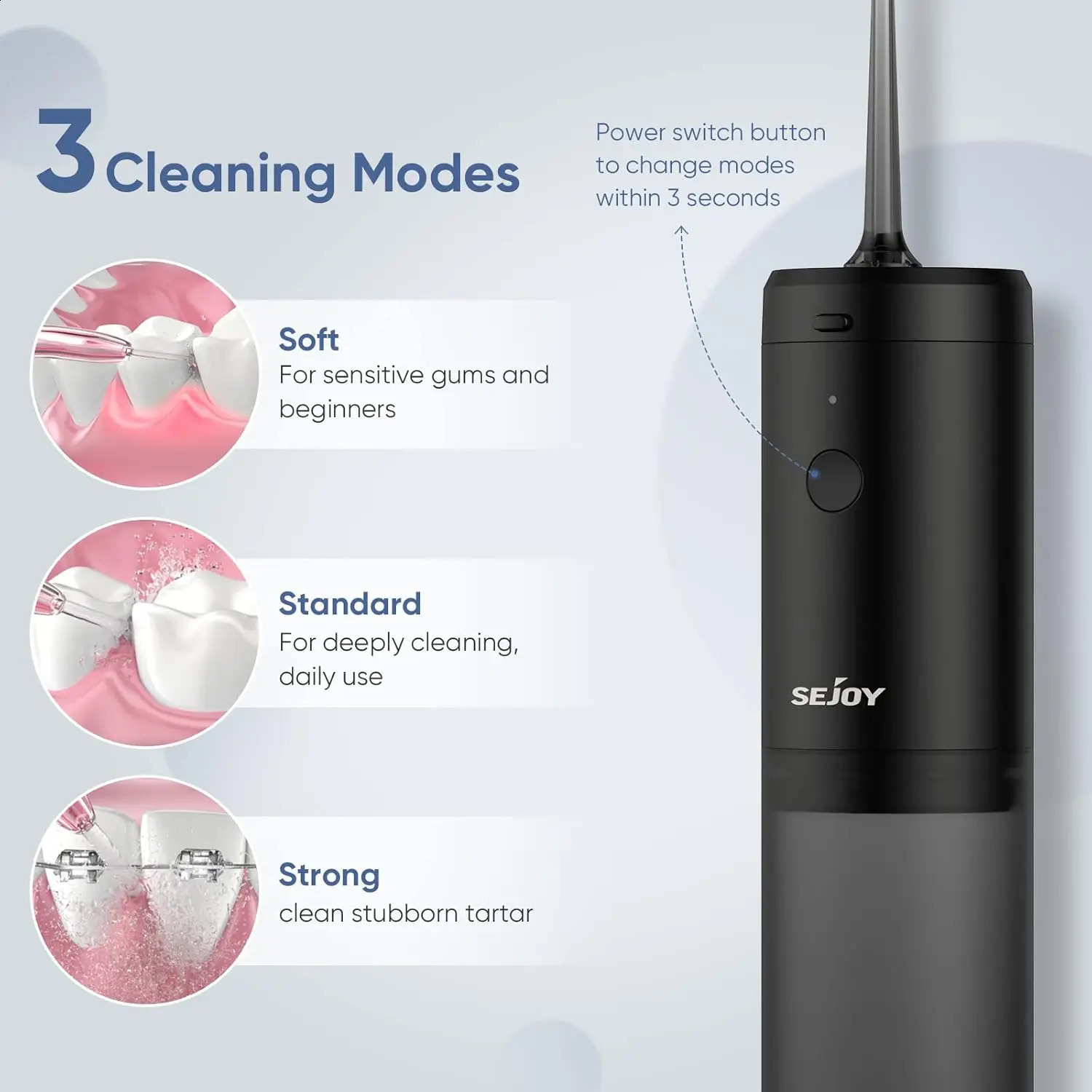 Sejoy Oral Irrigator Electric Toothbrush Set For Adult Water Flosser Portable Dental USB Rechargeable Waterproof Teeth Cleaner 250520