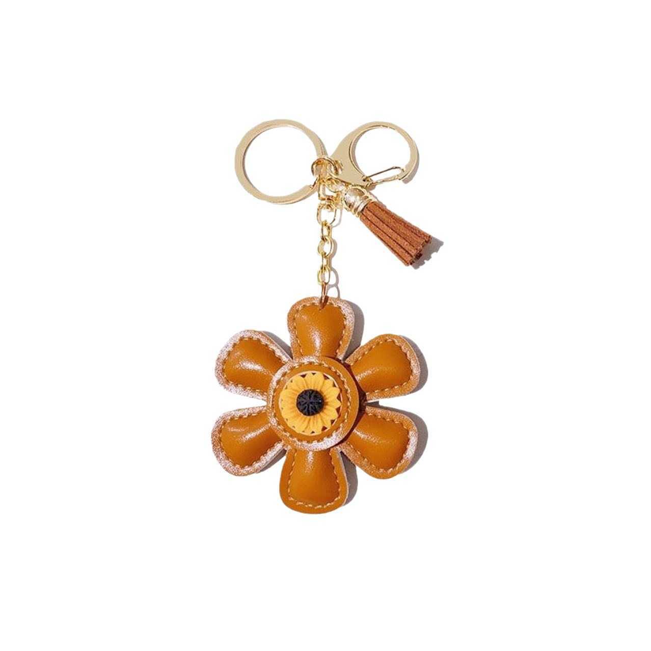 Sunflower Cute Cartoon Keychain Personalized Ins Bag Pendant Keychain Hanging Decoration Enamel Creative Gift