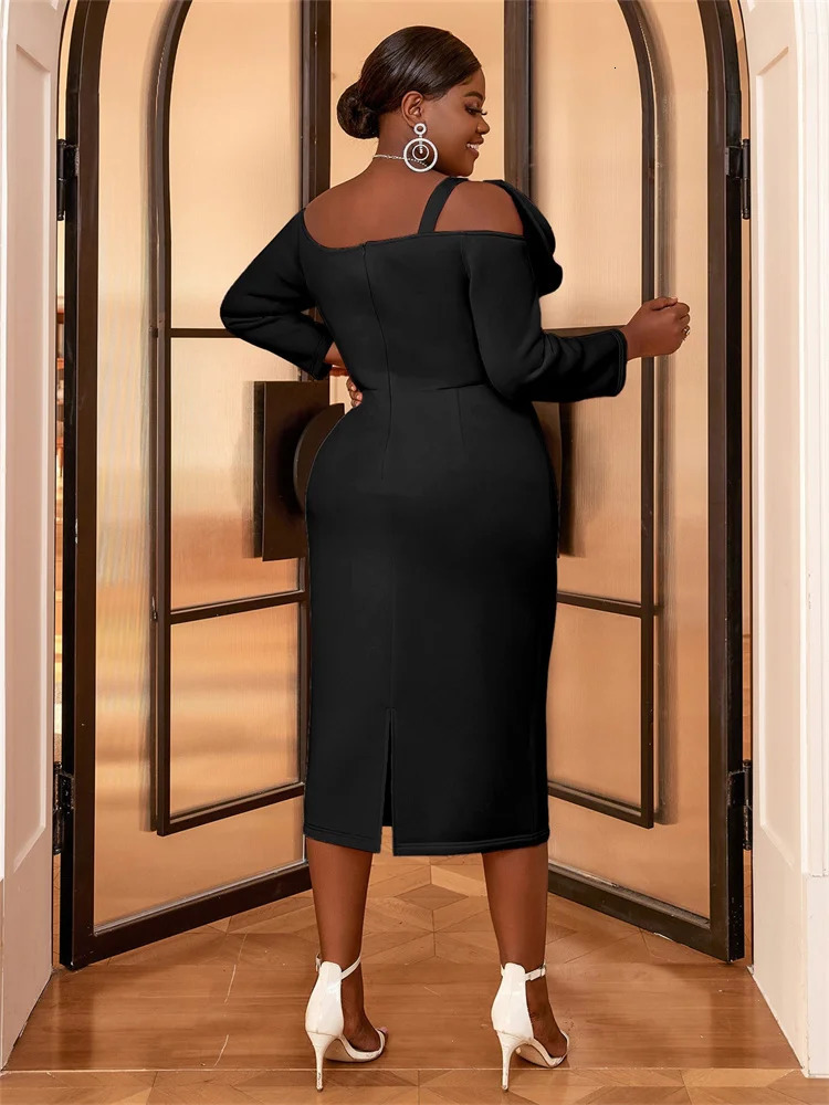Wmstar Plus Size Women Dress Elegant Party High Waist Elagant Zipper Fashion Evening Dresses Wholesale Drop 250520