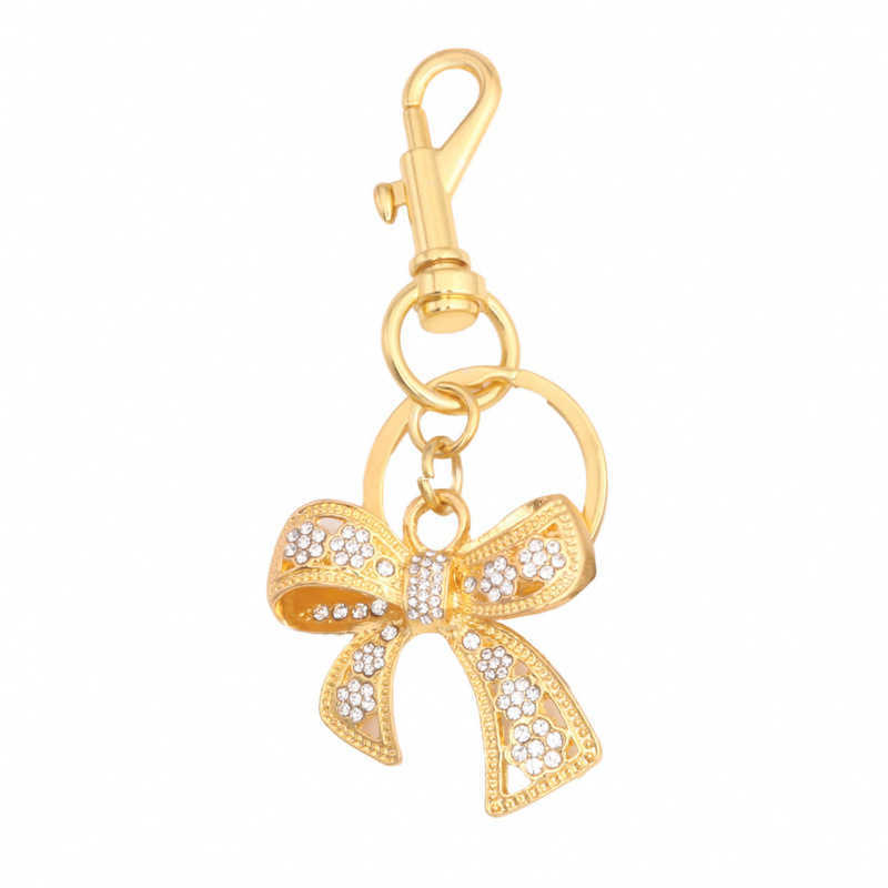 Colorful diamond bow bag pendant, keychain, light luxury design, women's shoulder bag decoration