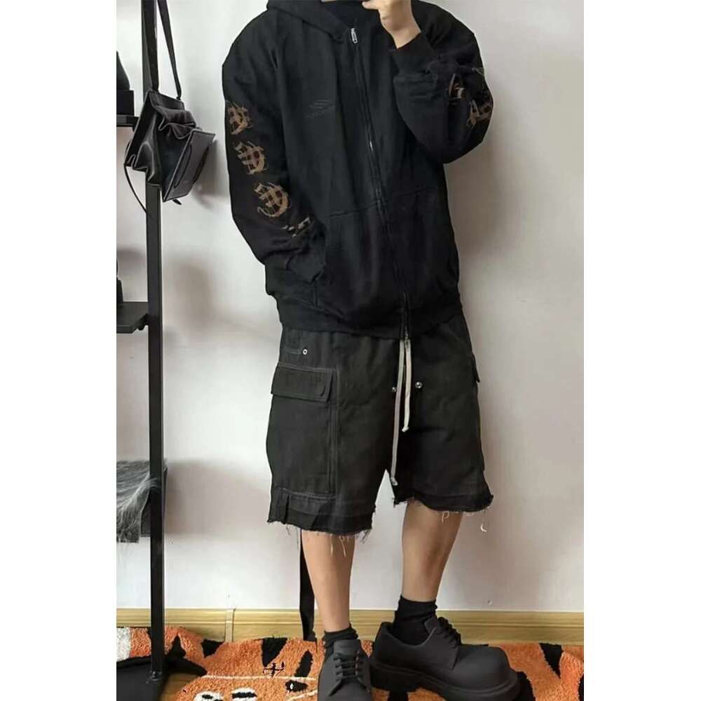 Owen Seak Men Casual Jeans Short Cotton Harem Gothic Style Men's Clothing Sweatpants Summer Women Loose Black Shorts