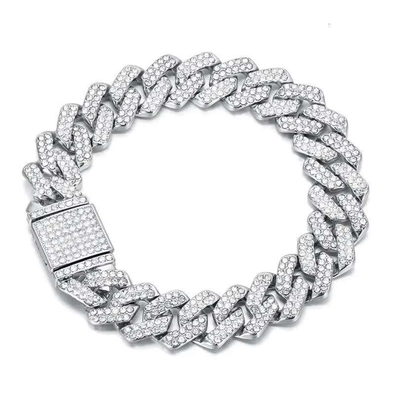 14mm Crystal Miami Iced Out Cuban k Bracelet For Men&Women Full Rhies Charms Hip Hop Jewelry Chain wholesale Gift