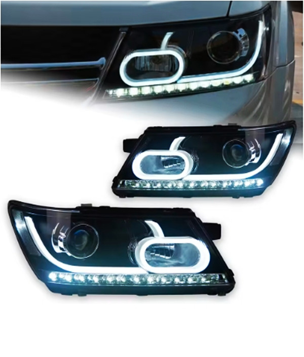Headlight LED For Dodge Journey 2009-17 Freemont high beam DRL turn signal Auto Headlight Assembly