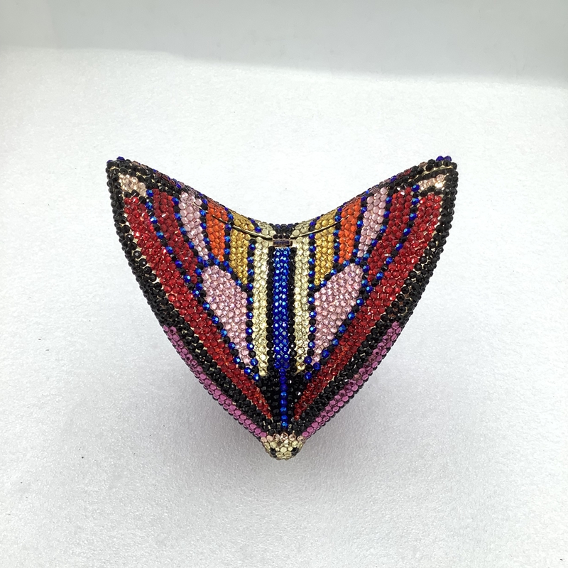 Women Butterfly Diamond Christmas Gift Clutch Purse Luxury Metal Evening Bag Dinner Party Handbag and Purses Bridal Crystals Bag