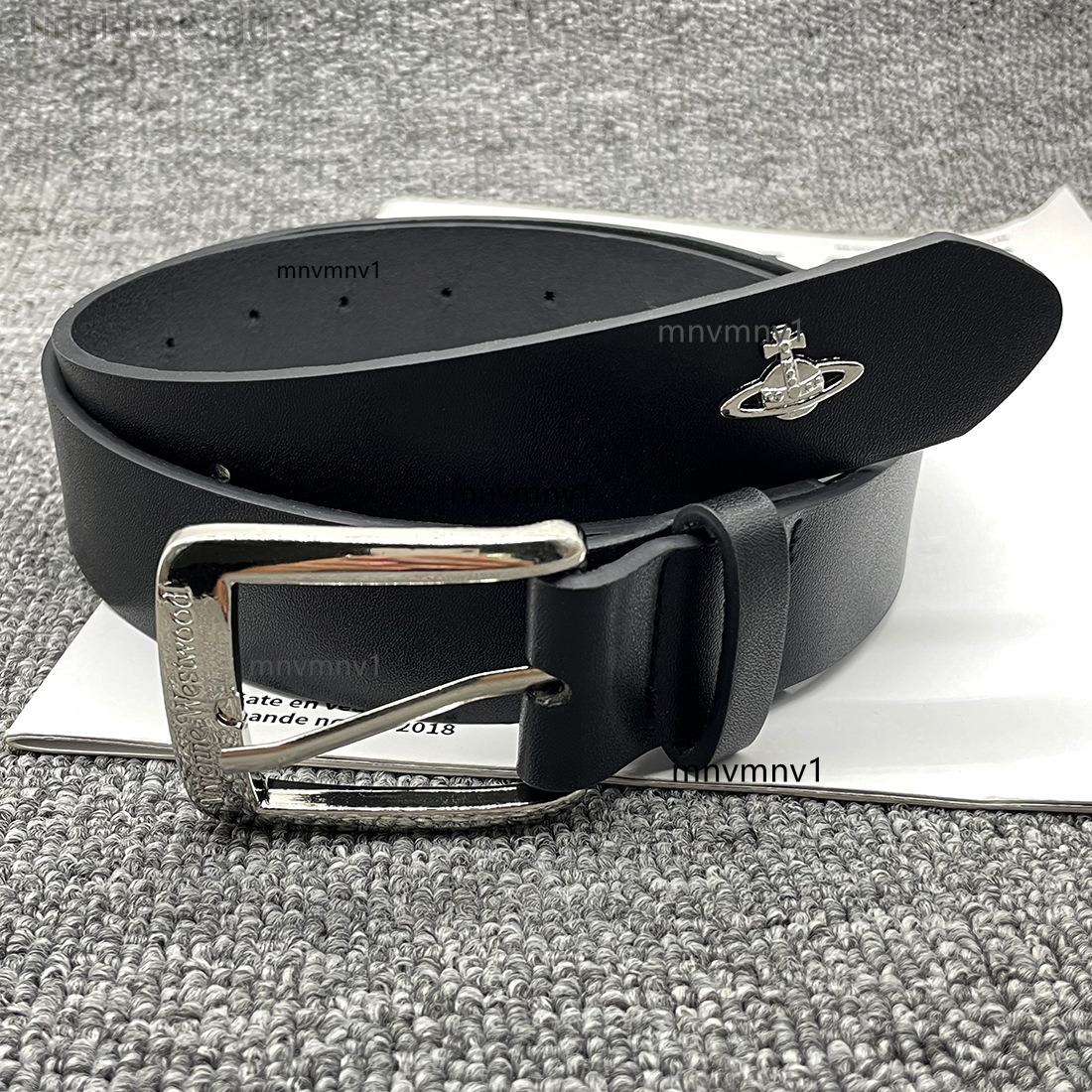 Designer Vivienes Westwoods the Empress Dowagers Classic Casual Saturn Belt Is Versatile and Highend for Both Men and Women with Decorative Skirts Denim Pa