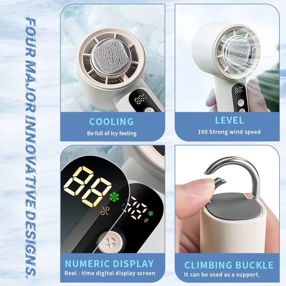DHgadgets High quality lightweight mini air cooling fan, portable small handheld table stand, three speed ice pack, outdoor home use
