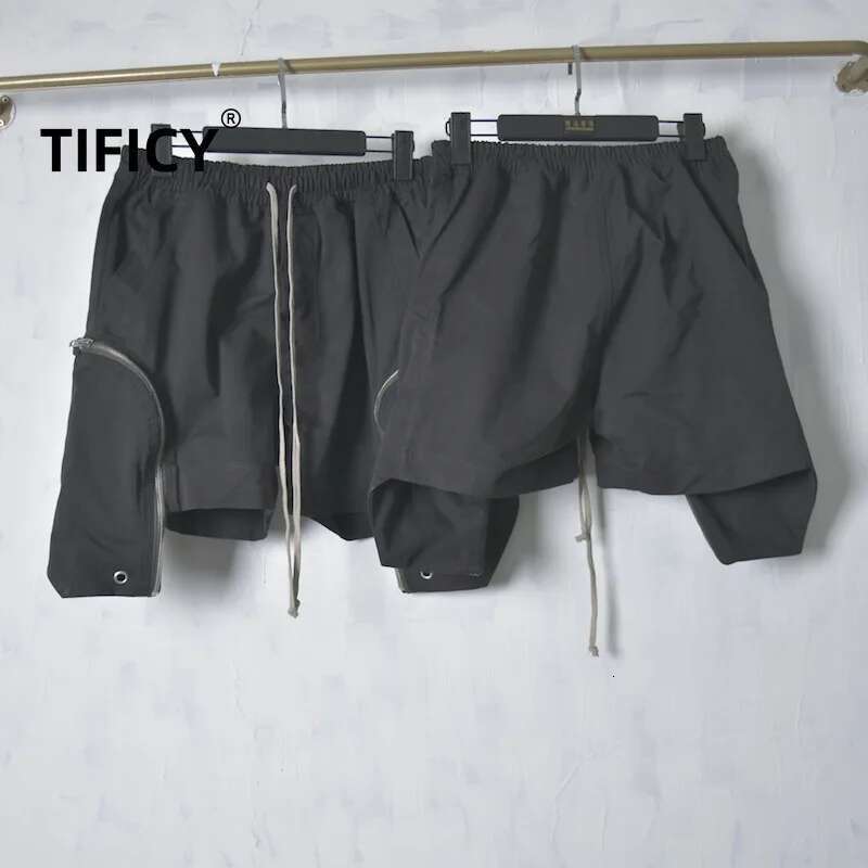 New Men's RICK RO Fashion Dark Style Youth Beach Personality Elastic Waist Work Normal Crotch Zipper Casual Loose Shorts