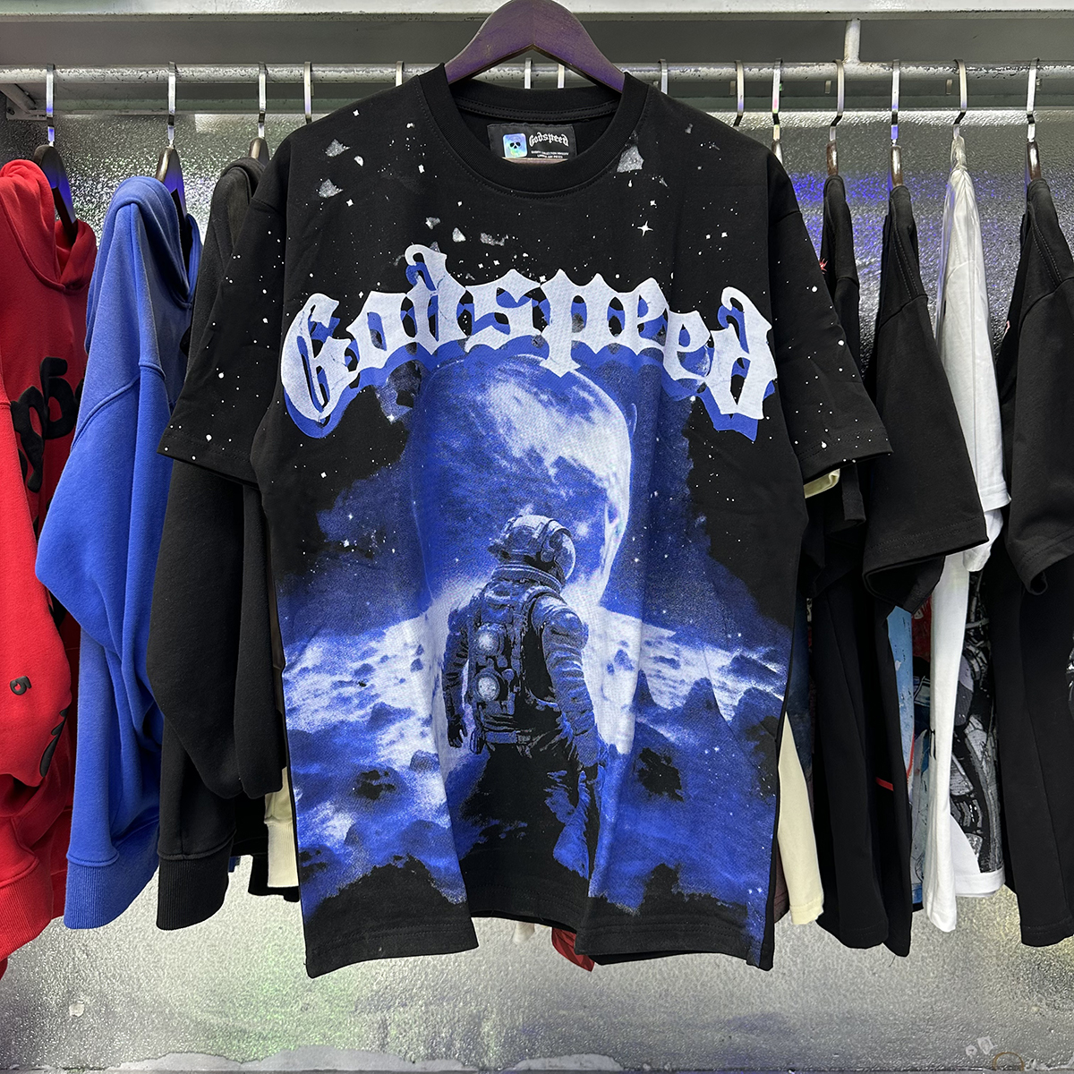 Shirt Tshirt Short Mens T Sleeve Beach Godspeed Hipster Designer Fabric Stree Printing Men Women Street High Quality Hip Hop Fashion Washed Black Tee Eur Size