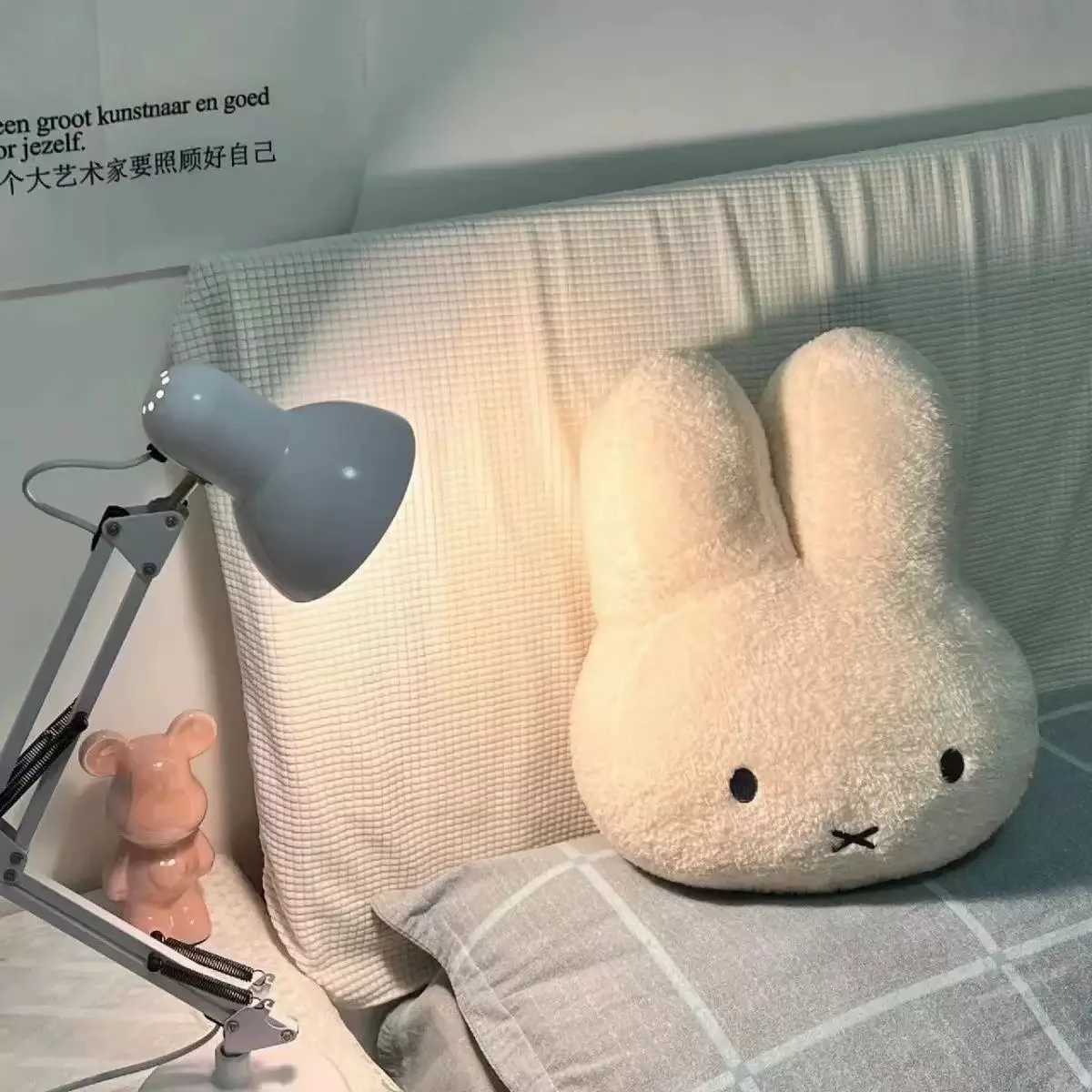New Kawaii Plush Pillow Cute Miffys Sweet Doll Toy Creative Room Decoration Cartoon Ornament Birthday GiftL250520