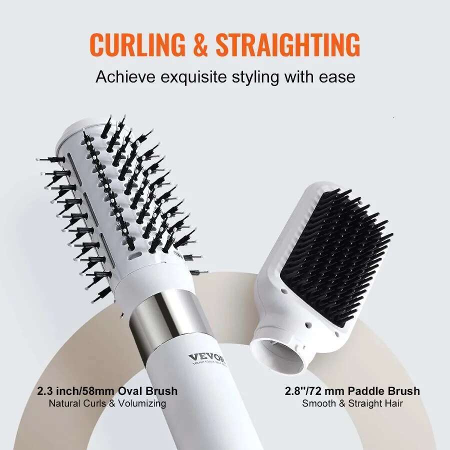 Hair Dryer Brush Ionic Hot Air Styler with 2 Brushes for Drying Volumizing
