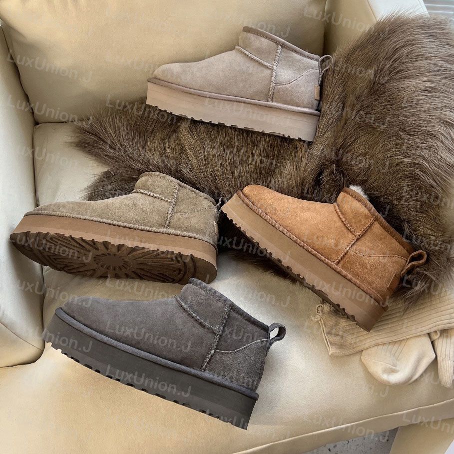 Women new Classic Ultra Mini Platform Boot Australian Winter Snow Designer Tasman Tazz Fur Boots Slippers Ankle Short Boots Sherpa Sweater Suede Boots Shoes