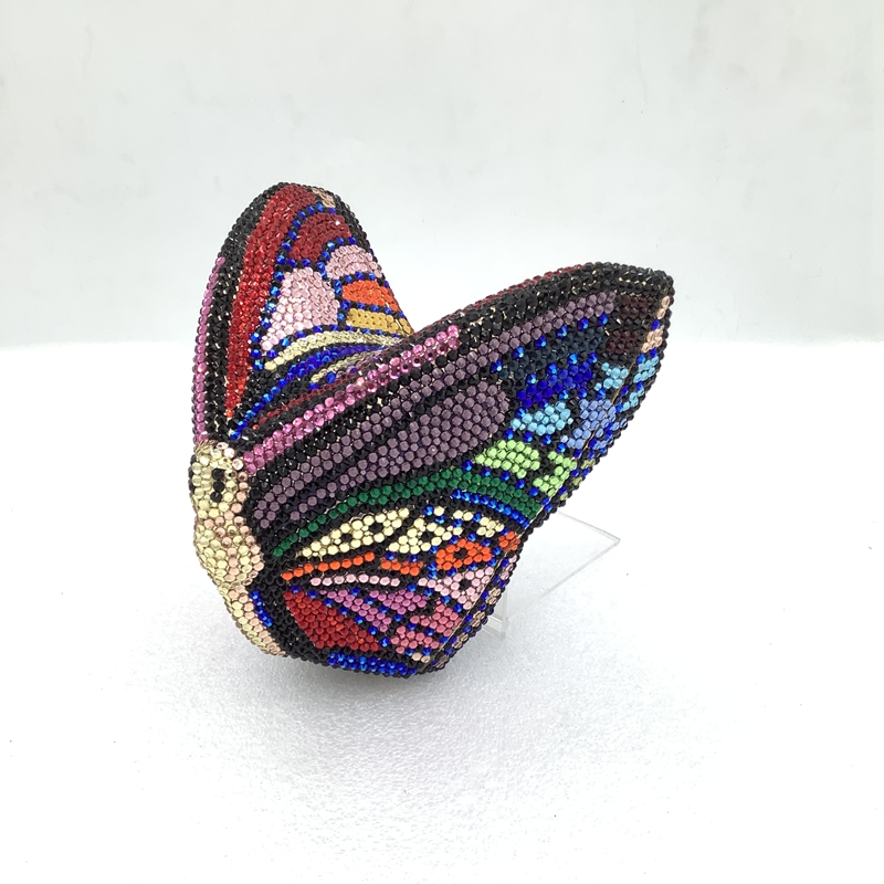 Women Butterfly Diamond Christmas Gift Clutch Purse Luxury Metal Evening Bag Dinner Party Handbag and Purses Bridal Crystals Bag