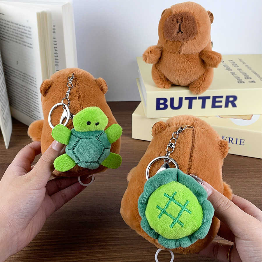 Pull and Transport Turtle Capybara Keychain Rotating Turtle Shell Capibala Plush Toy Gift 250521