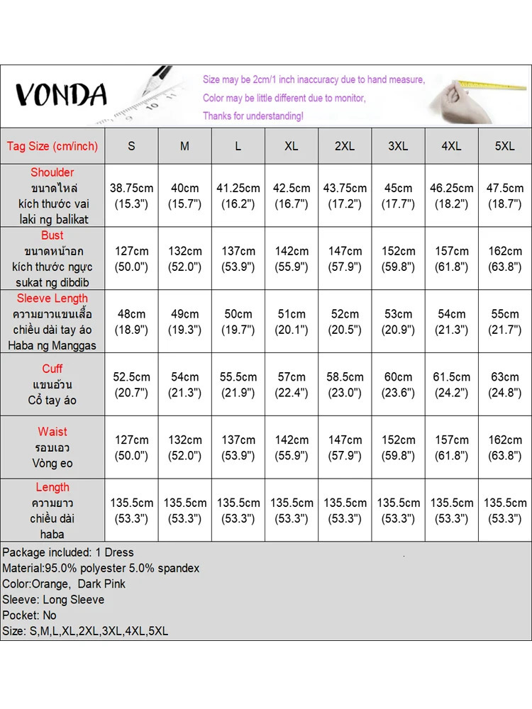 Plus Size VONDA Women Foral Printing Bohemian Maxi Dress Causal Puff Sleeve Sundress Holiday Eelgant Vestido NO Tassel 250520
