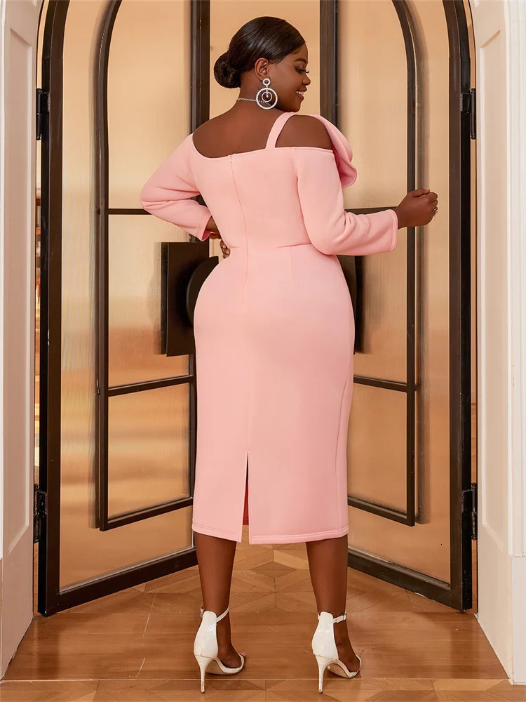 Wmstar Plus Size Women Dress Elegant Party High Waist Elagant Zipper Fashion Evening Dresses Wholesale Drop 250520