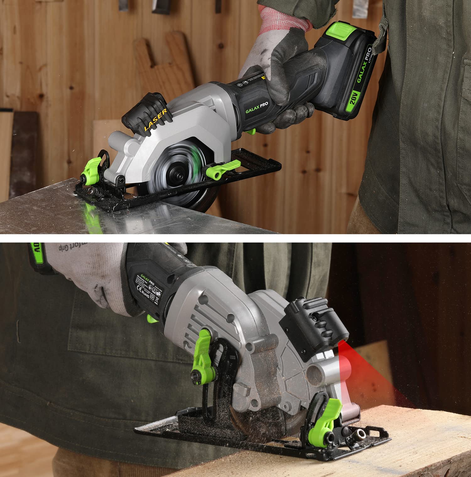 GALAX PRO Cordless Circular and Reciprocating Saw Combo Kit with 1pcs 4.0Ah Lithium Battery and One Charger 7 Saw Blades and Tool Bag