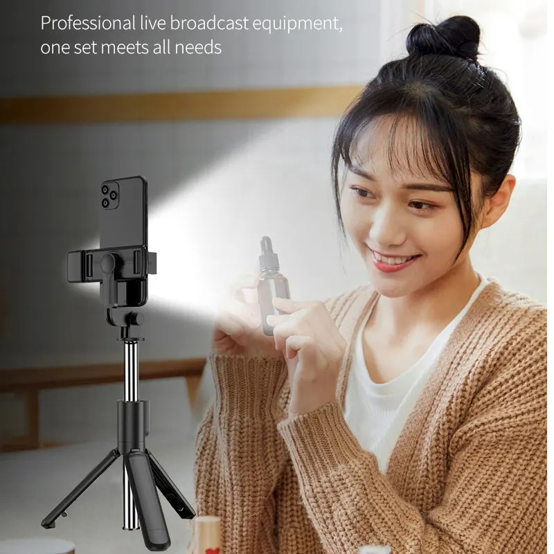 Portable Bluetooth Selfie Stick Retractable Multifunctional 103CM Phone HoldeTripod with Selfie Light Wireless Remote Shutter - view 4