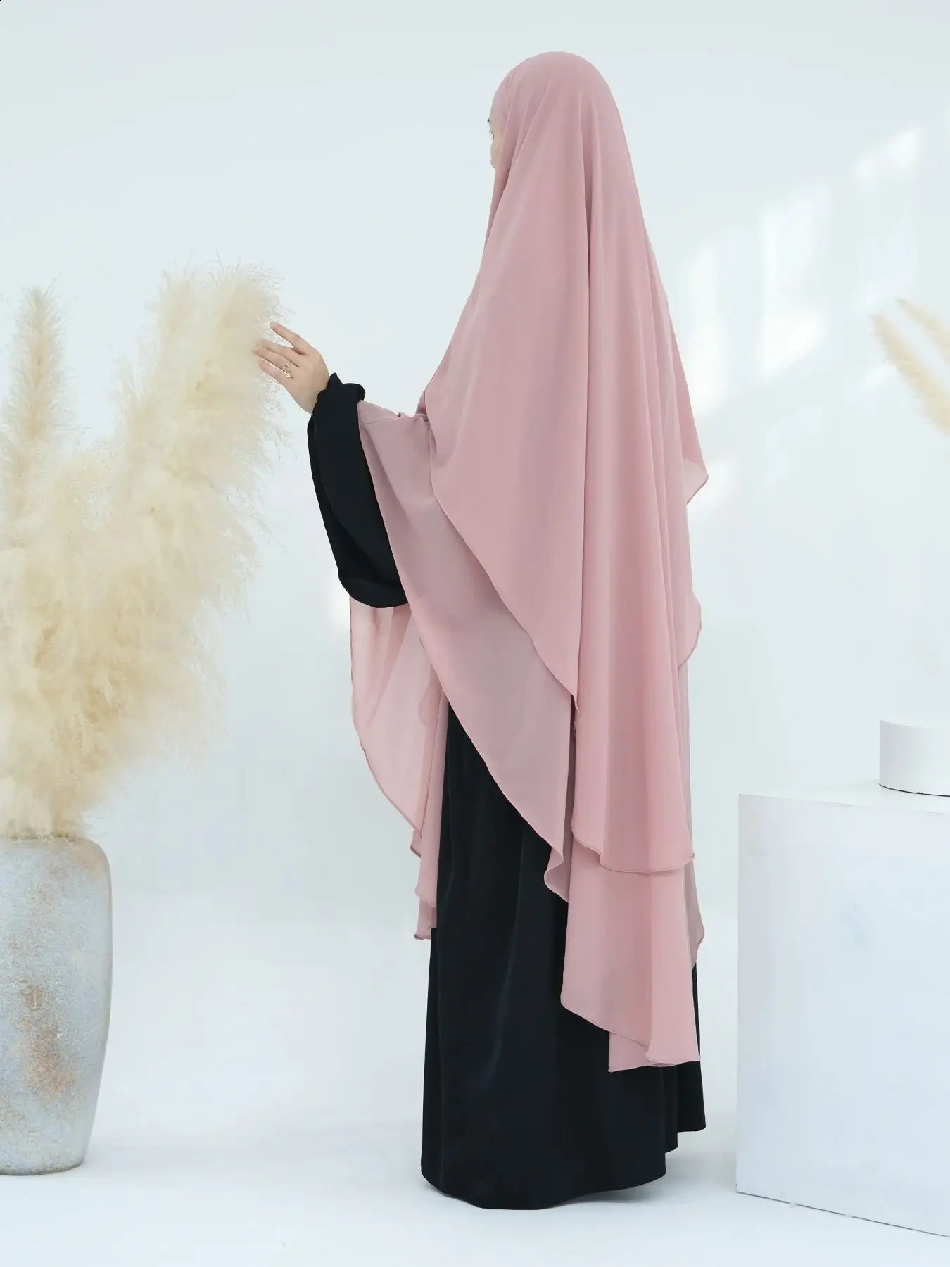 Chiffon Niqab Headscarf Khimar Abaya Damen Saudi Arabia Turkey Islam Muslim Hijab Dress Prayer Clothes Abayas For Women Ka 250520